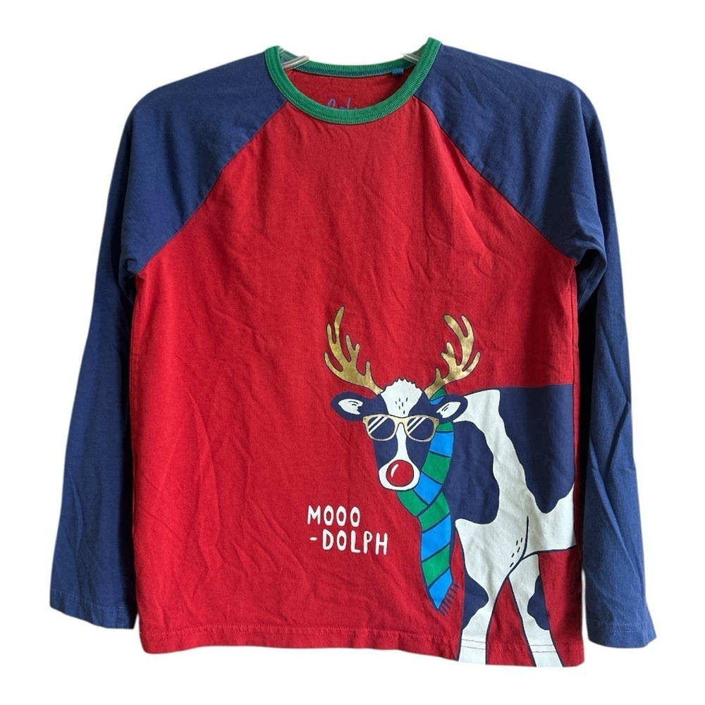 Mini Boden Boy’s “Moo-dolph” Long Sleeve Tee, Sz 11-12 Yrs